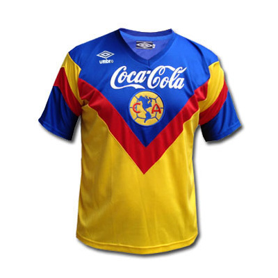 Club America 93-94 Home Yellow Retro Soccer Jersey Shirt